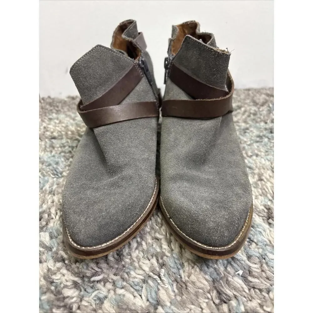 Sixtyseven Boots Womens 36 6 Anthropologie Boho Ankle Side Zip Buckles Leather